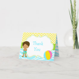 アフリカ系アメリカ人ボーイプールパーティーバッシュパーティー サンキューカード