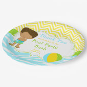 アフリカ系アメリカ人ボーイプールパーティーバッシュパーティー ペーパープレート (アングル)