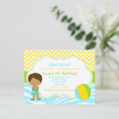 アフリカ系アメリカ人ボーイプールパーティーバッシュパーティー ポストカード (スタンド正面)