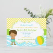 アフリカ系アメリカ人ボーイプールパーティーバッシュパーティー 招待状 (スタンド正面)