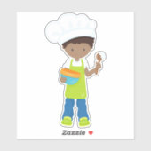 アフリカ系アメリカ人ボーイ、ベーキング、ベーカー、ベーカリー、エプロン シール (シート)