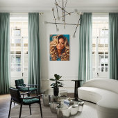 アフリカ系アメリカ人ポートレート絵を描ズ キャンバスプリント