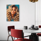 アフリカ系アメリカ人ポートレート絵を描ズ キャンバスプリント