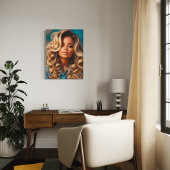 アフリカ系アメリカ人ポートレート絵を描ズ キャンバスプリント