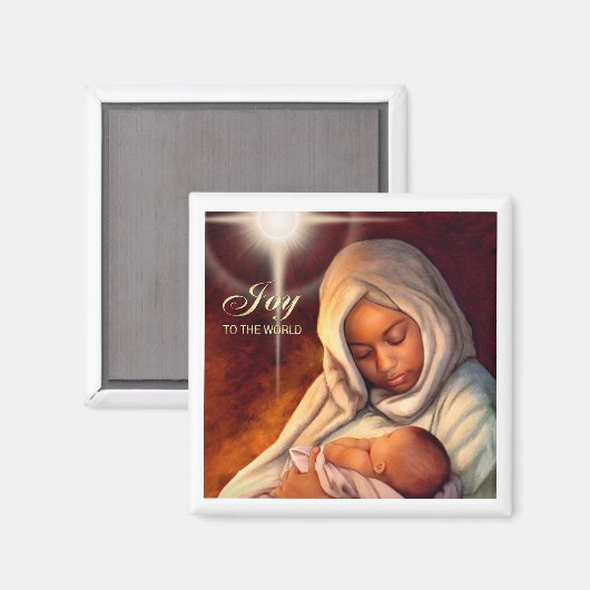 アフリカ系アメリカ人マドンナクリスマスマグネット マグネット (正面/裏面)