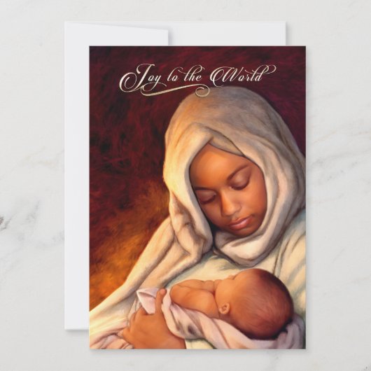 アフリカ系アメリカ人マドンナフラットクリスマスカード シーズンカード (正面)