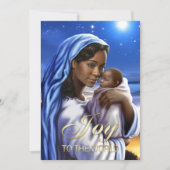 アフリカ系アメリカ人マドンナフラットクリスマスカード シーズンカード (正面)