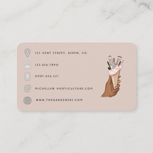 アフリカ系アメリカ人マニキュリスト美しいQRコードビジネス 名刺 (裏面)