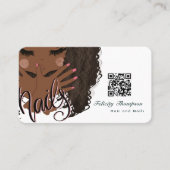 アフリカ系アメリカ人マニキュリスト美しいQRコード 名刺 (正面)