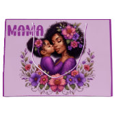 アフリカ系アメリカ人ママ&ドーターマズデー ラージペーパーバッグ (正面)