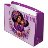 アフリカ系アメリカ人ママ&ドーターマズデー ラージペーパーバッグ (裏面アングル)