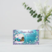 アフリカ系アメリカ人マーメイドおむつラッフルチケット エンクロージャーカード (スタンド正面)