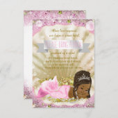 アフリカ系アメリカ人マーメイドが本の赤ちゃんシャワーを持参 エンクロージャーカード (正面/裏面)