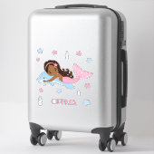 アフリカ系アメリカ人マーメイドとドルフィンビニールのシール シール (スーツケース)
