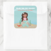 アフリカ系アメリカ人マーメイドガールありがとう スクエアシール (バッグ)