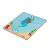 アフリカ系アメリカ人マーメイドガールかわいいカスタム子たち タイル (側面)