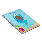 アフリカ系アメリカ人マーメイドガールかわいいカスタム子たち ノートブック (右側)