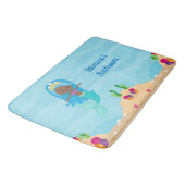 アフリカ系アメリカ人マーメイドガールかわいいカスタム子たち バスマット (アングル)