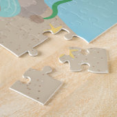 アフリカ系アメリカ人マーメイドガールキッズパーソナライズされた ジグソーパズル (側面)