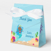 アフリカ系アメリカ人マーメイドガールズバースデーパーティー フェイバーボックス (正面サイド)