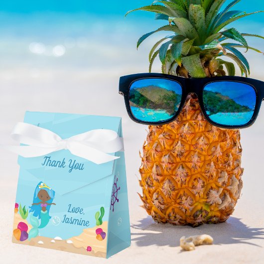 アフリカ系アメリカ人マーメイドガールズバースデーパーティー フェイバーボックス