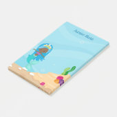 アフリカ系アメリカ人マーメイドガールパーソナライズされたキッズ ポストイット (アングル)