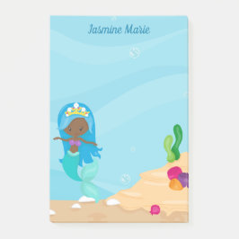 アフリカ系アメリカ人マーメイドガールパーソナライズされたキッズ ポストイット
