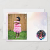 アフリカ系アメリカ人マーメイドバッシュ8歳誕生日写真 招待状 (裏面)