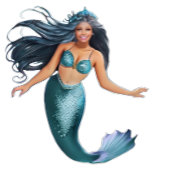 アフリカ系アメリカ人マーメイドビニールネームのシール シール