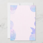 アフリカ系アメリカ人マーメイドピンクと紫のパーティー 招待状 (裏面)