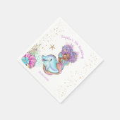 アフリカ系アメリカ人マーメイドベビーシャワーナプキン スタンダードカクテルナプキン (角)