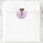 アフリカ系アメリカ人マーメイドラウンドステッカー ラウンドシール (バッグ)