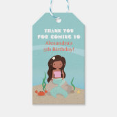 アフリカ系アメリカ人マーメイド誕生日パーティギフトラベル ギフトタグ (正面)