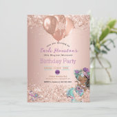 アフリカ系アメリカ人マーメイド誕生日パーティーへの招待 カード (スタンド正面)