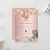 アフリカ系アメリカ人マーメイド誕生日パーティーへの招待 カード (正面/裏面インサイチュ)