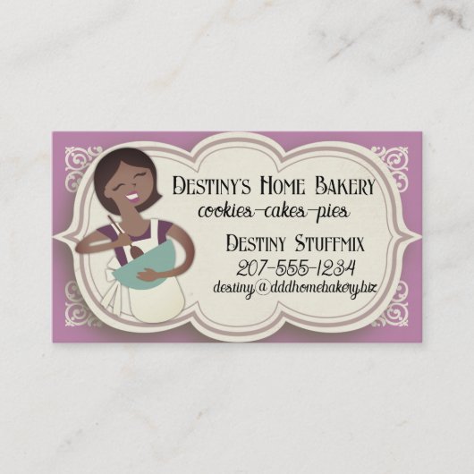 アフリカ系アメリカ人ミキシングボウル女性ベーキングパン 名刺 (正面)