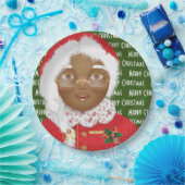 アフリカ系アメリカ人ミセス・クロース・クリスマス・ホリデー ペーパープレート (パーティー)