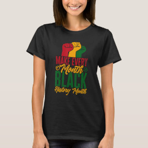 アフリカ系アメリカ人メイク毎月黒人歴史モ Tシャツ