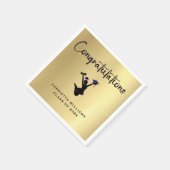 アフリカ系アメリカ人モダン金ゴールド卒業 スタンダードカクテルナプキン (角)