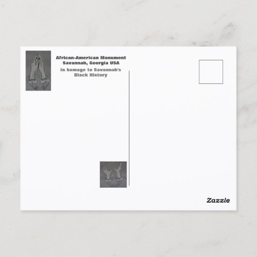 アフリカ系アメリカ人モニュメントサバンナGA旅行 ポストカード (裏面)