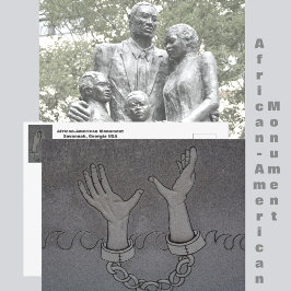 アフリカ系アメリカ人モニュメントサバンナGA旅行 ポストカード