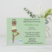 アフリカ系アメリカ人ヨガママ ベビーシャワー 招待状 (スタンド正面)