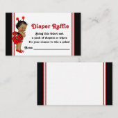 アフリカ系アメリカ人ラディバグオムツラッフルチケット エンクロージャーカード (正面/裏面)