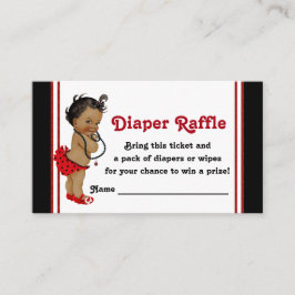 アフリカ系アメリカ人ラディバグオムツラッフルチケット エンクロージャーカード