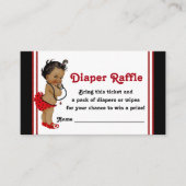 アフリカ系アメリカ人ラディバグオムツラッフルチケット エンクロージャーカード (正面)