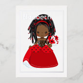 アフリカ系アメリカ人ラディバグ誕生日 箔招待状 (正面)