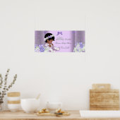 アフリカ系アメリカ人ラベンダーグレーベイビーシャワーガール ポスター (キッチン)