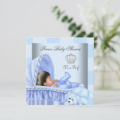 アフリカ系アメリカ人リトルプリンスベビーシャワーボーイ2 招待状 (スタンド正面)