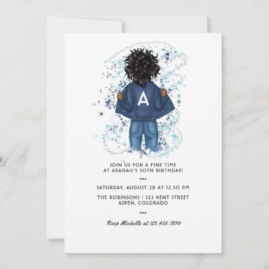 アフリカ系アメリカ人レオ〔占星術の〕十二宮図サインバースデーパーティー 招待状 (裏面)