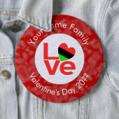 アフリカ系アメリカ人レッド・ラブパーソナライズされた国旗 缶バッジ (インサイチュ)